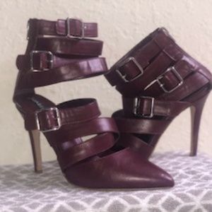 Wine Colored Ankle Pump